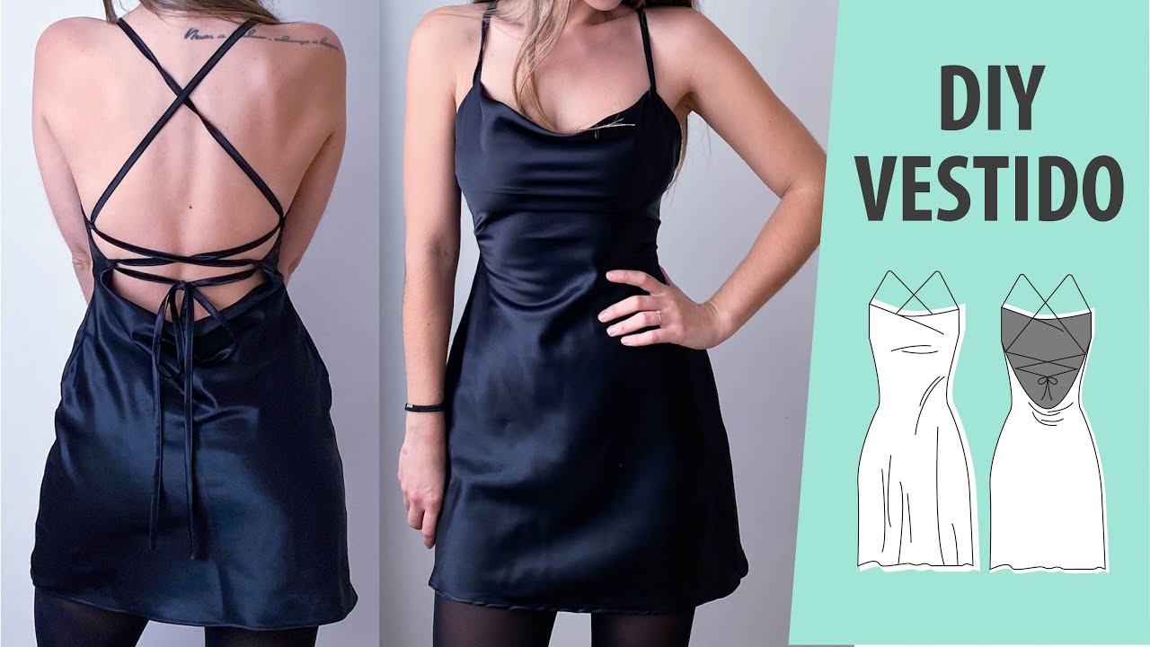 DIY Vestido drapeado | Tutoriales de costura fáciles | Cómo hacer un vestido con espalda al aire