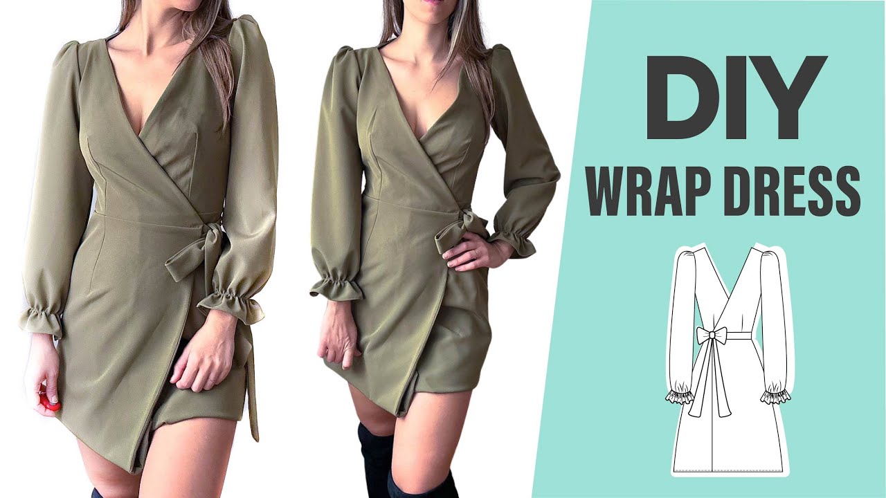 Cómo hacer un VESTIDO CRUZADO Elegante ⚡️ | Patrón de Costura y Tutorial