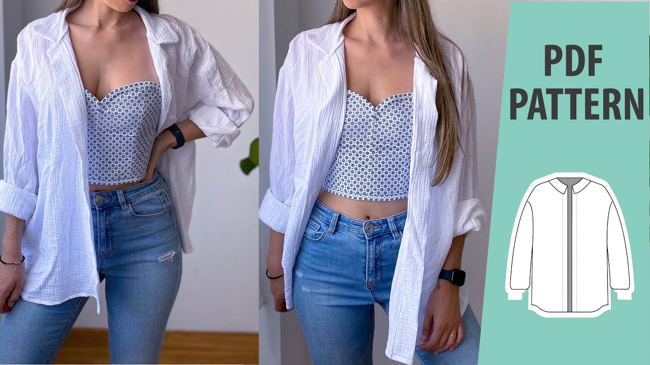 DIY Sobrecamisa Veraniega | Aprende cómo hacer esta camisa Paso a Paso| PATRÓN DE COSTURA en PDF