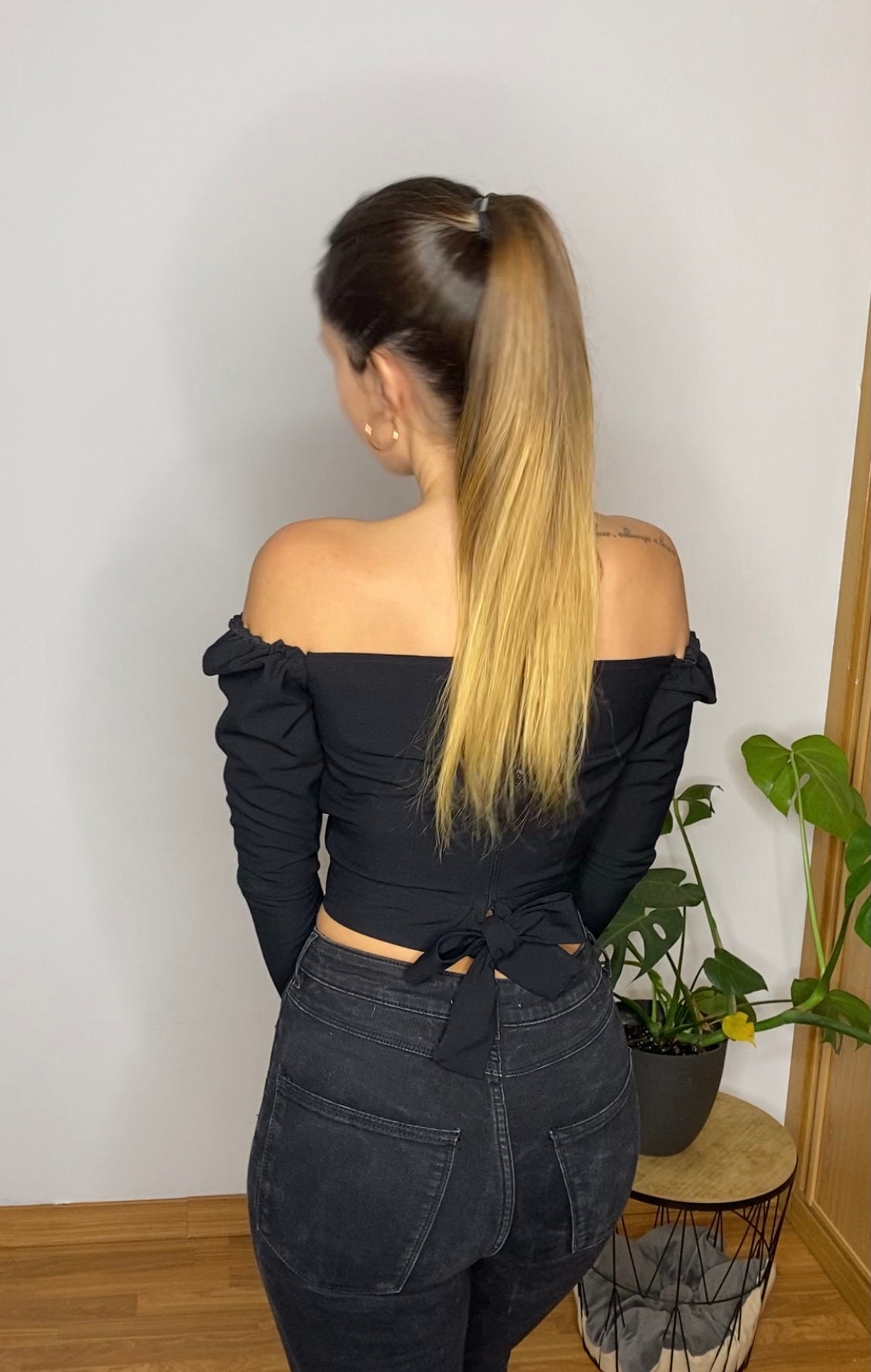 Off Shoulder Crop Top Sewing Pattern with Long Sleeves – Lian