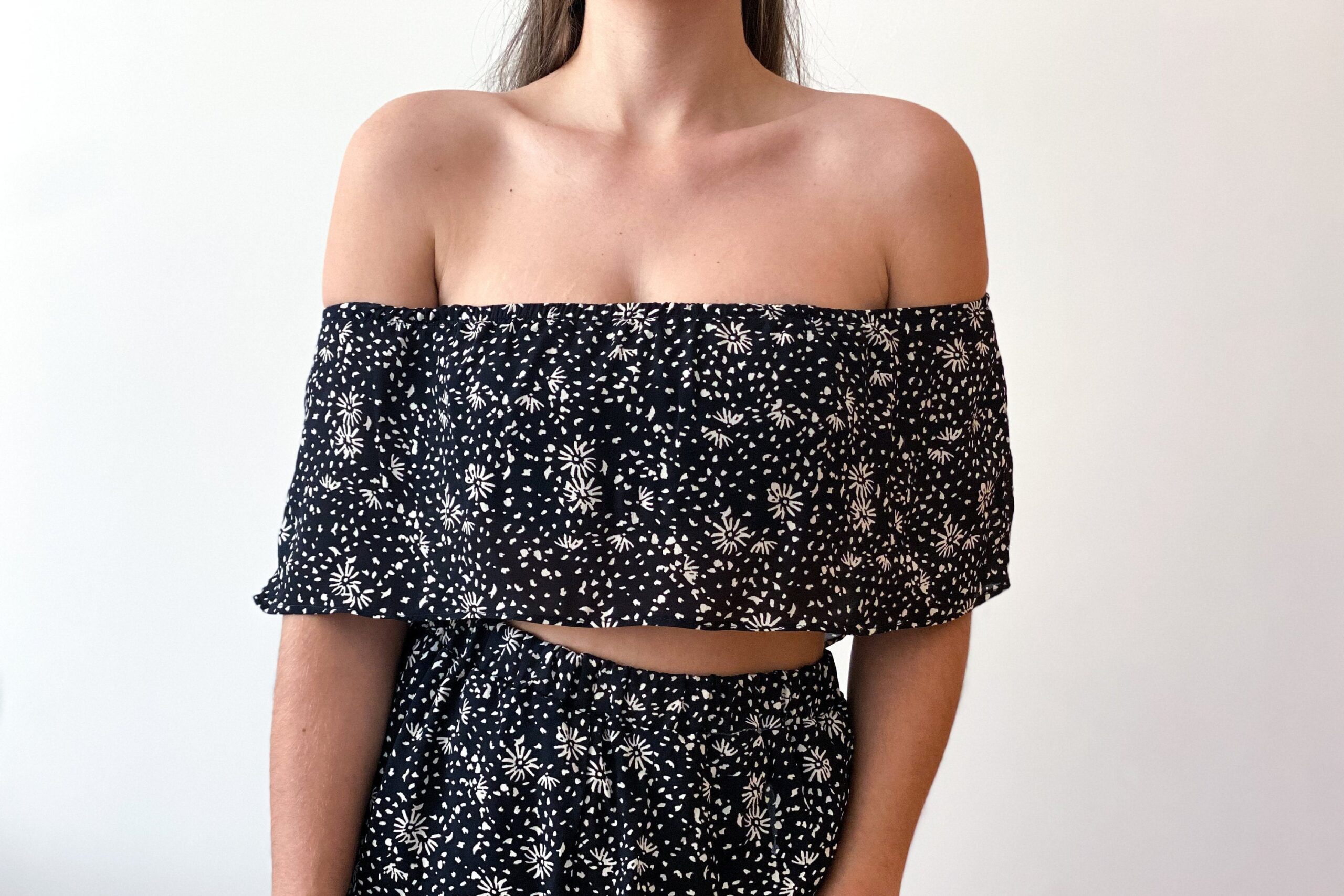 Off Shoulder Ruffle Crop Top Sewing Pattern – Lexa