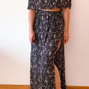 Elastic Waist Slit Maxi Skirt Sewing Pattern – Indra