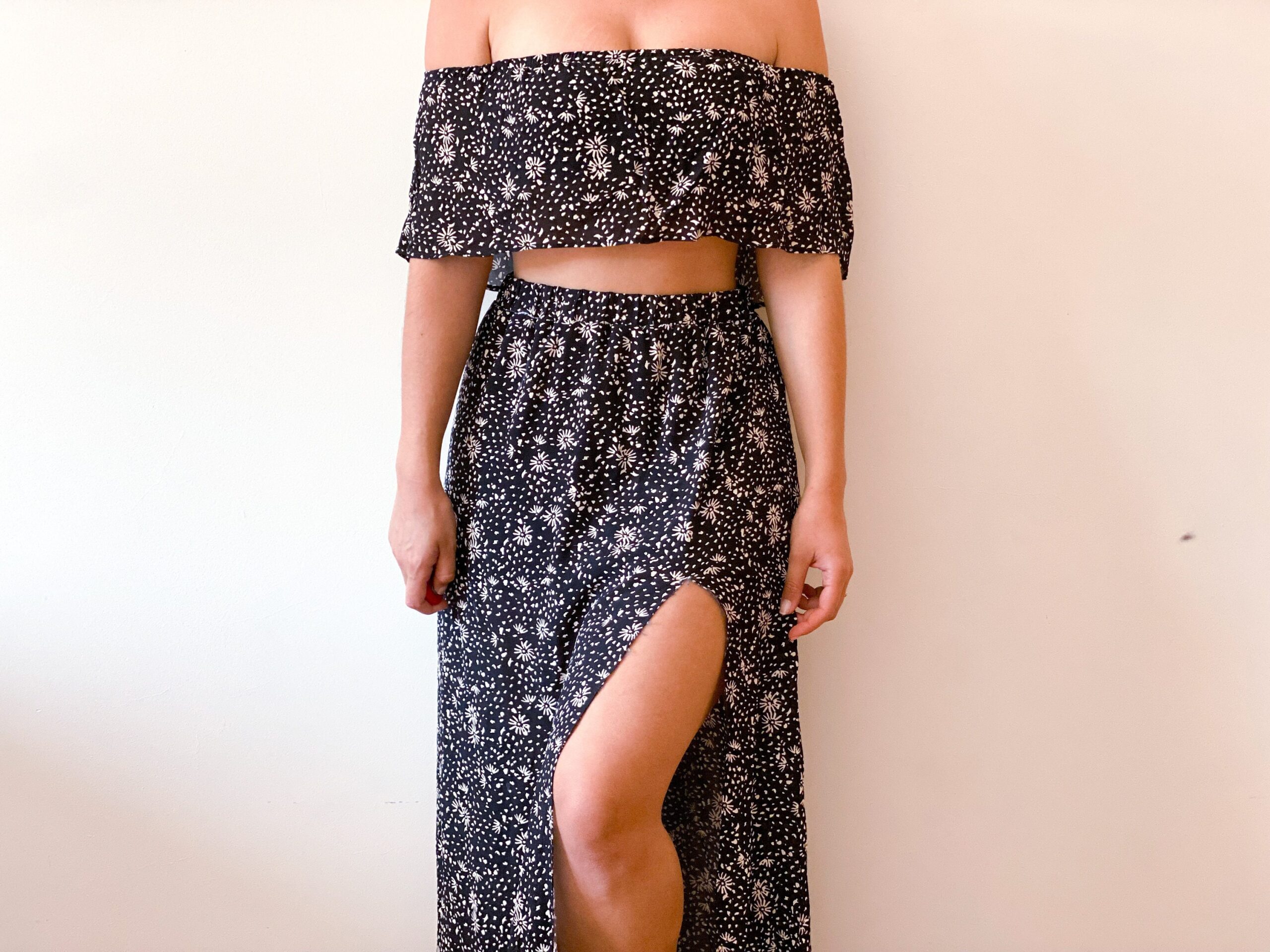 Off-Shoulder Top & Maxi Skirt Sewing Pattern Bundle (PDF)