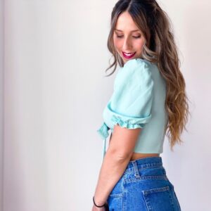Tie Front Crop Top Sewing Pattern with Puff Sleeves – Anne