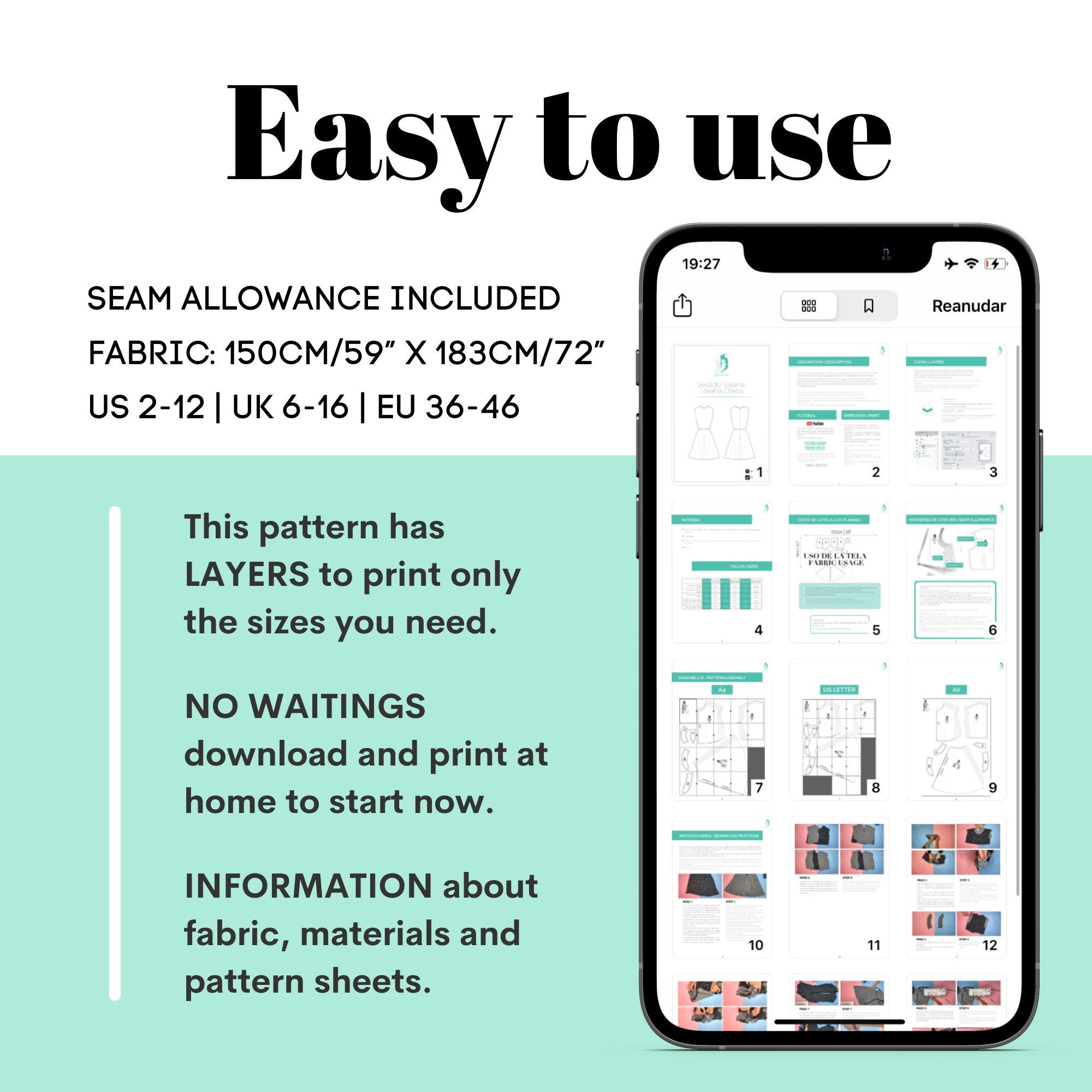 Sleeveless Skater Mini Dress Sewing Pattern – Vaiana