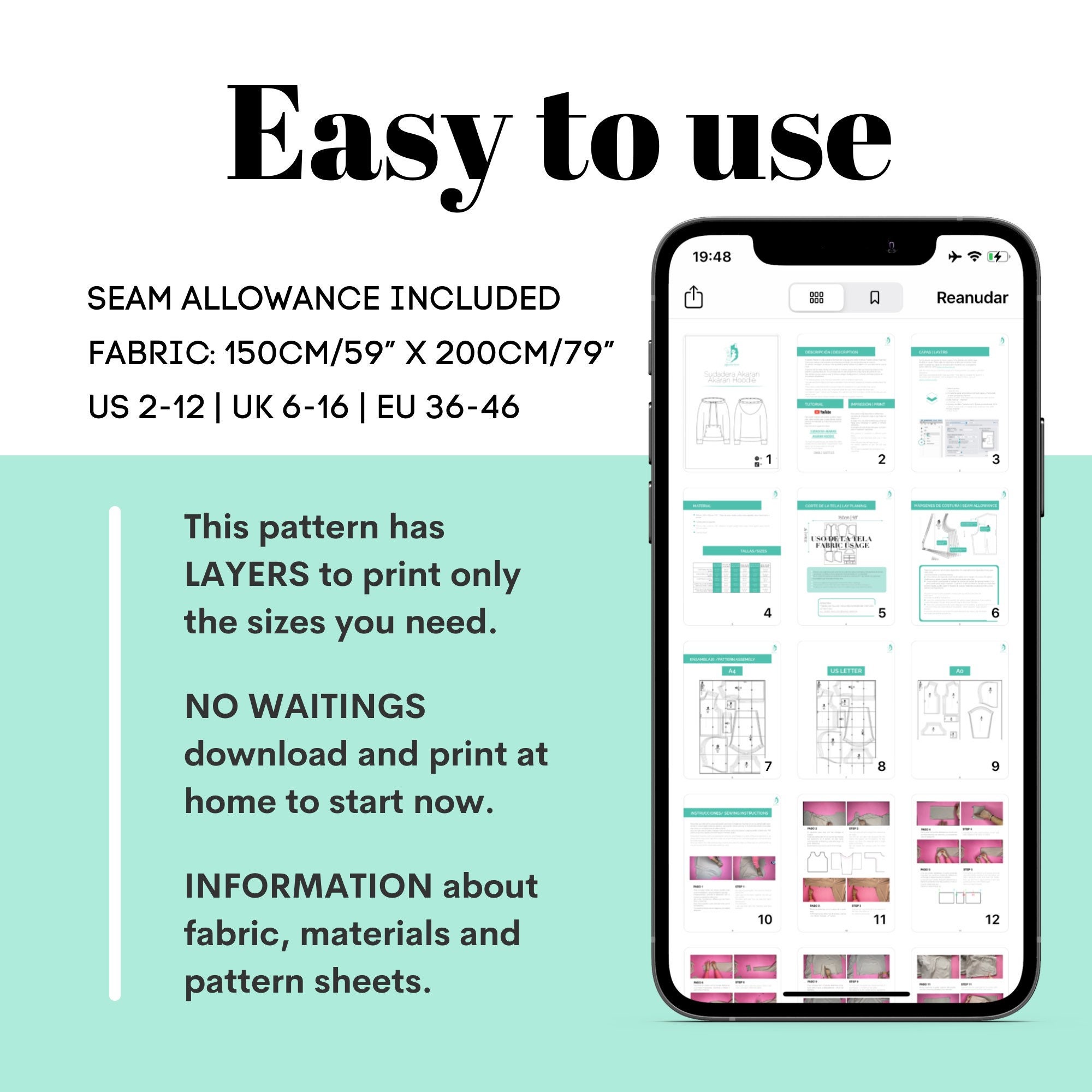 Oversized Hoodie Sewing Pattern – Akaran