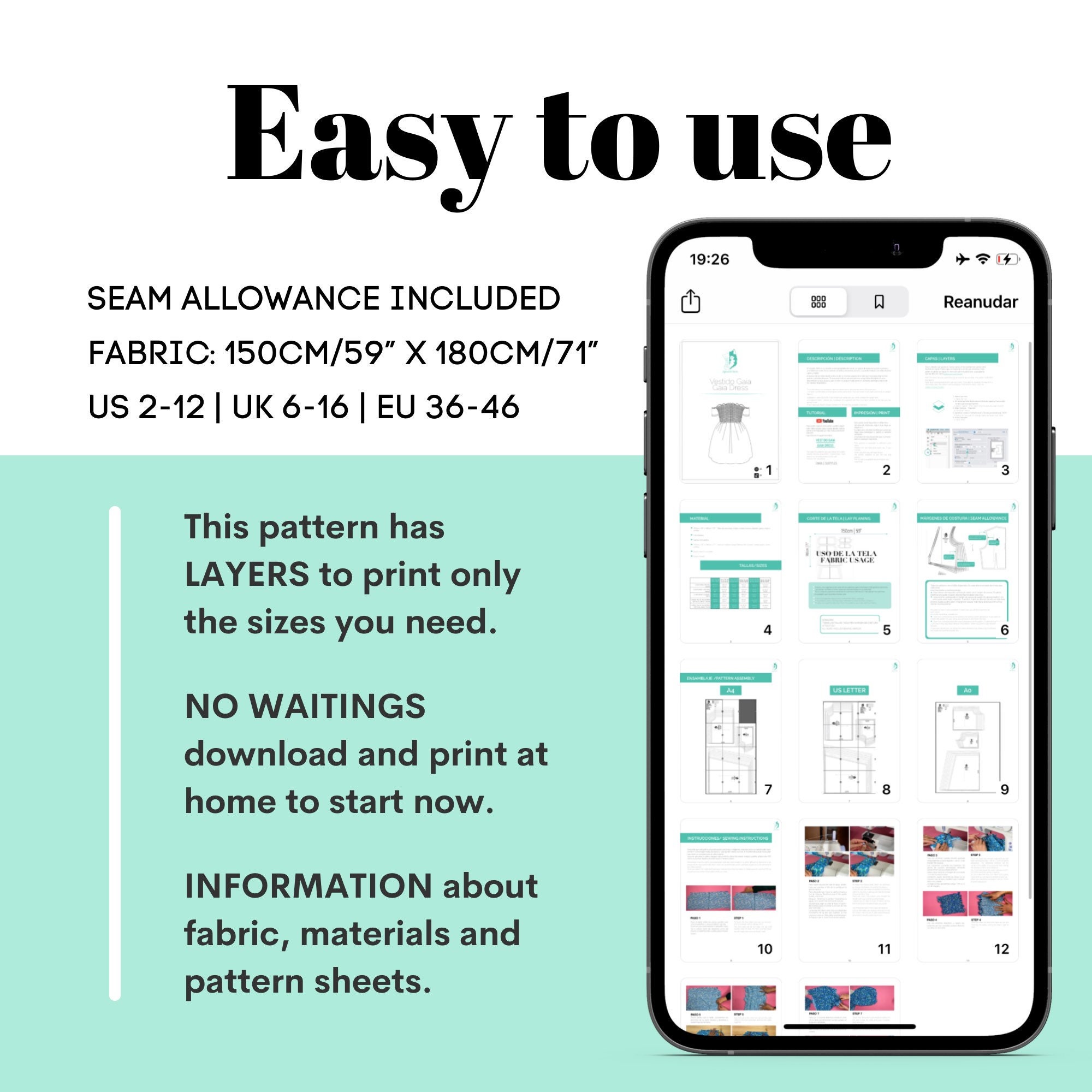 Shirred Sundress Sewing Pattern – Gaia