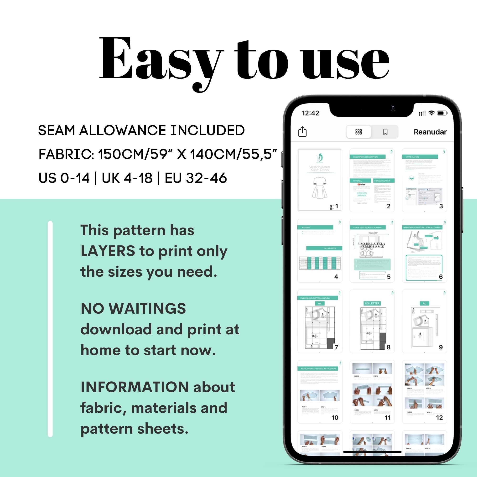 Dress PDF Pattern BUNDLE: Mini Smock Dress Sewing Patterns (Digital Download)