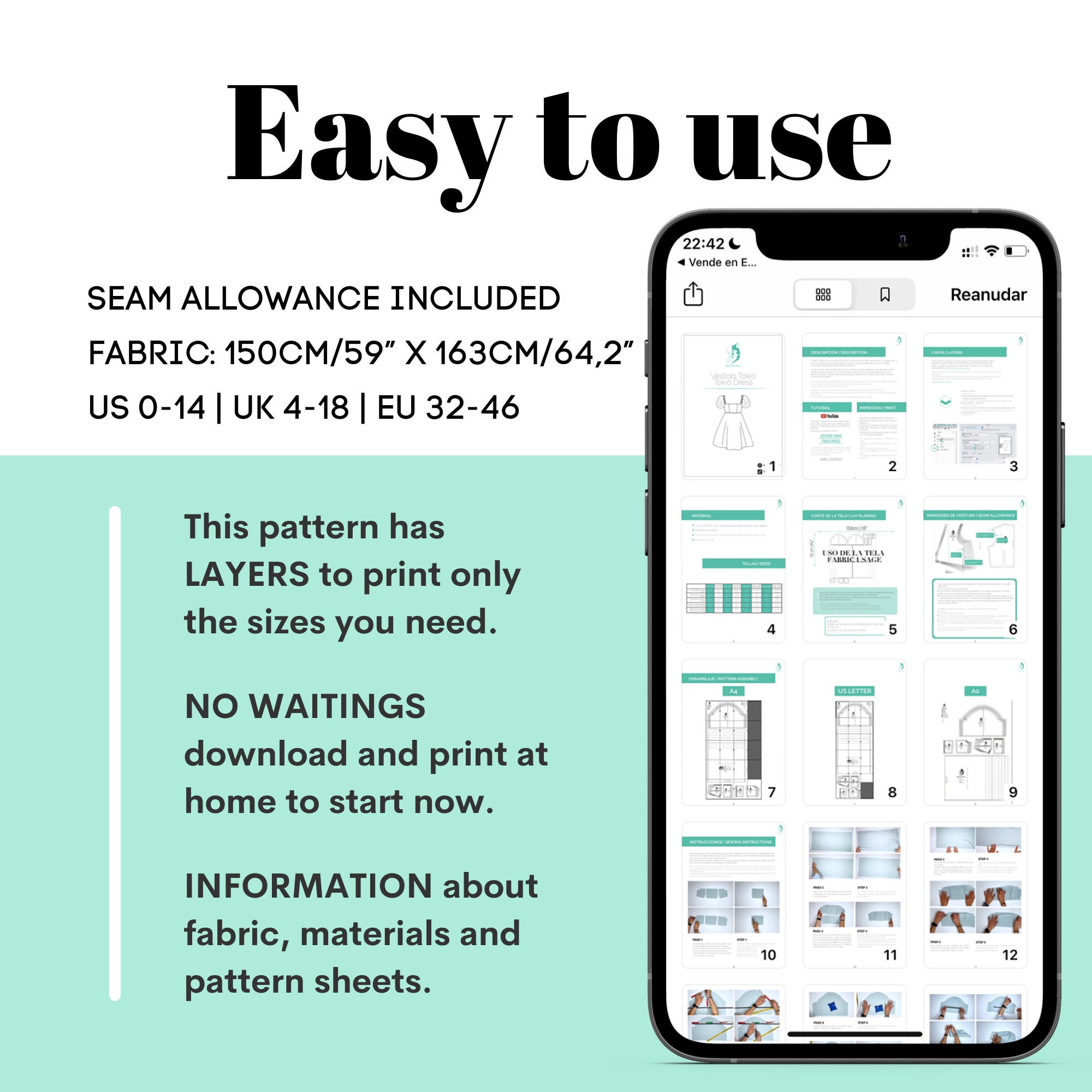 Dress PDF Pattern BUNDLE: Mini Smock Dress Sewing Patterns (Digital Download)