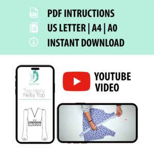 Peplum V Neck Blouse Sewing Pattern with Long Sleeves – Nelly