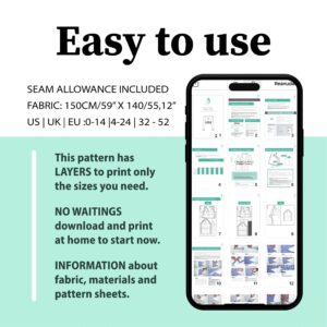 Peplum V Neck Blouse Sewing Pattern with Long Sleeves – Nelly