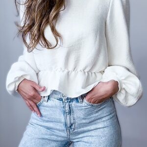 Peplum Blouse Sewing Pattern with Bishop Sleeves