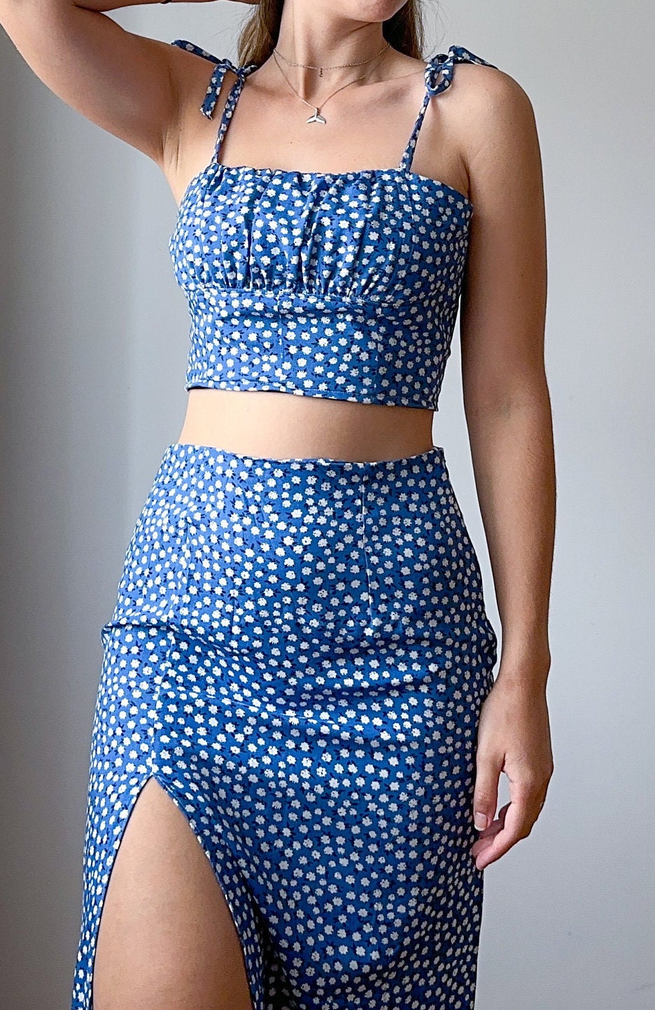 Summer Crop Top & Slit Skirt Sewing Pattern (PDF Download)