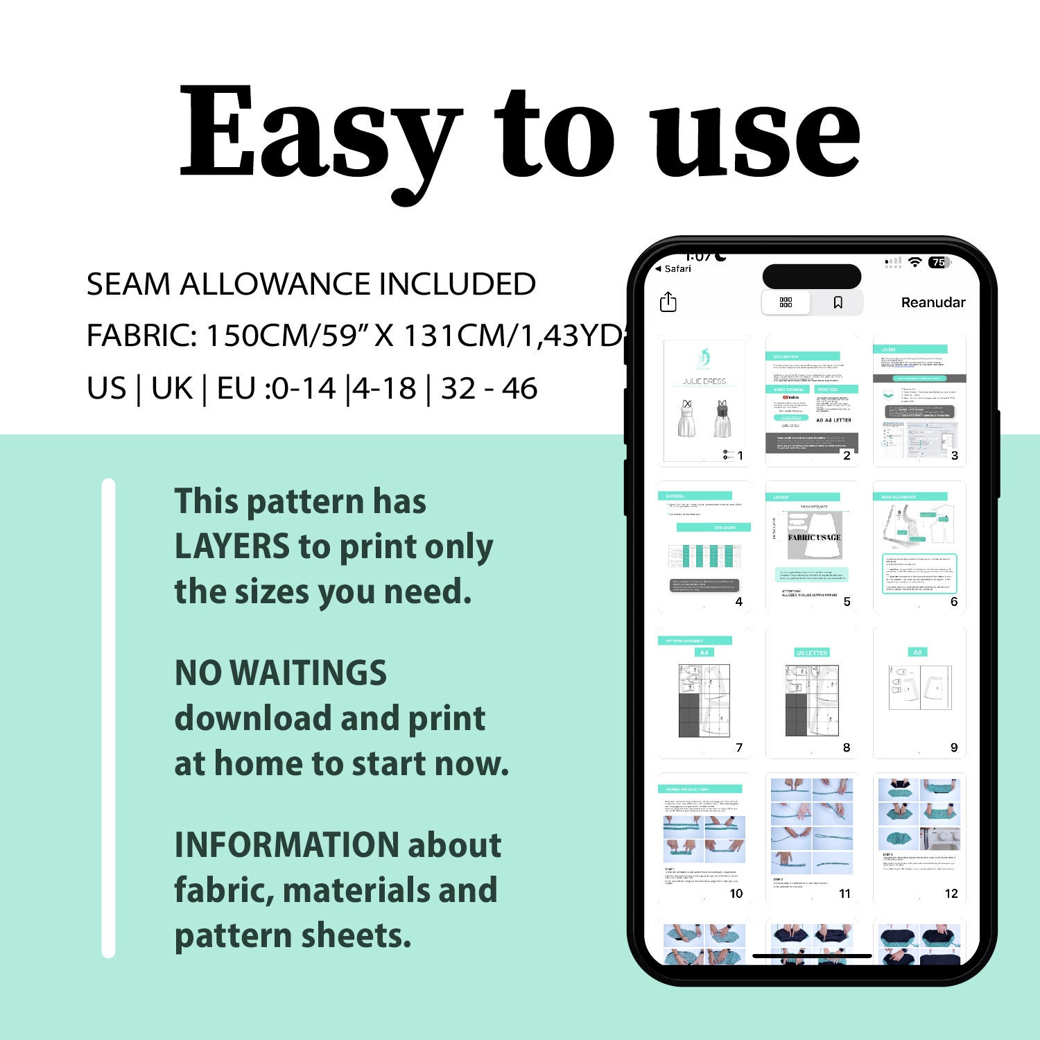 Backless Mini Dress Sewing Pattern – Julie