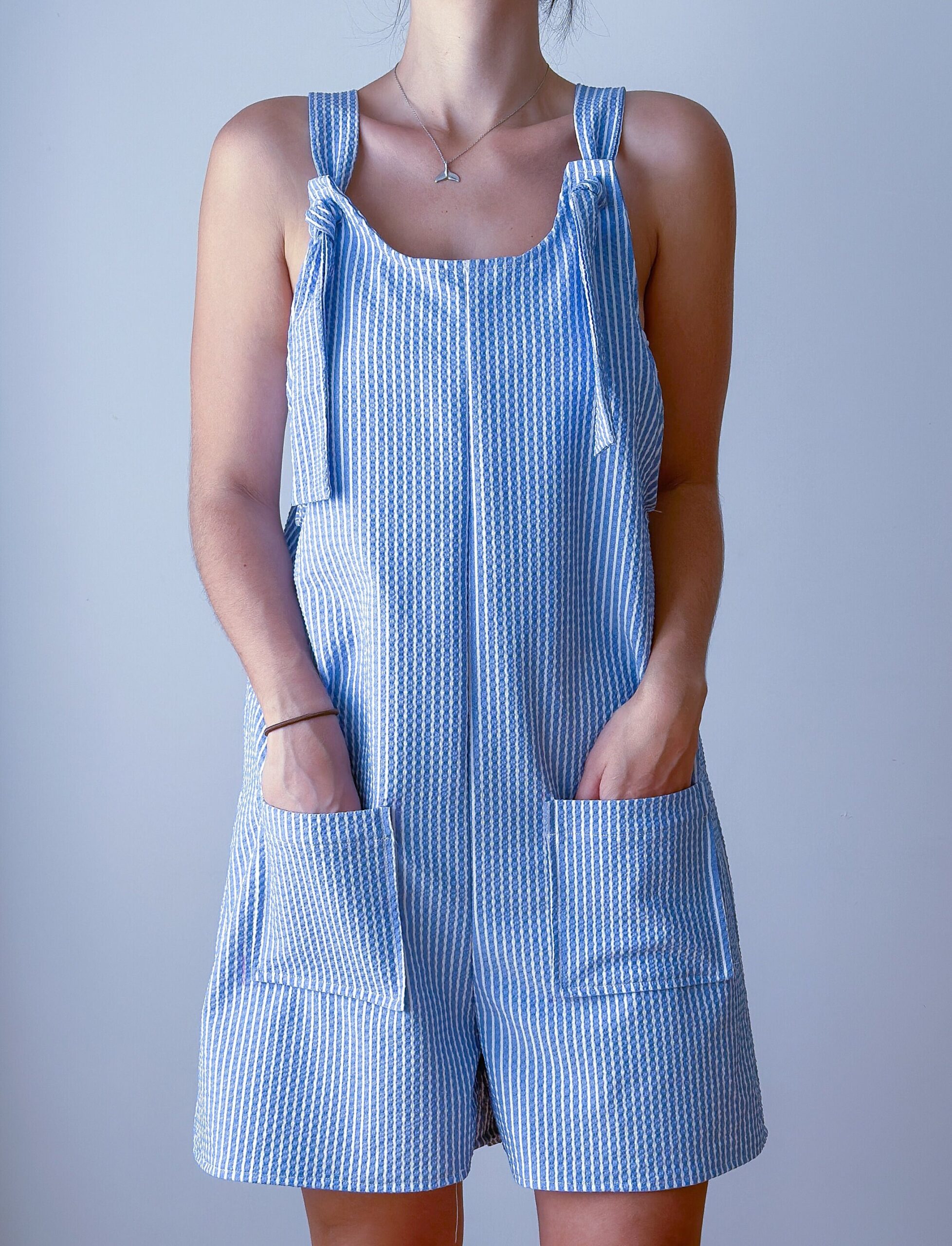 Short Overalls Sewing Pattern with Tie Straps – Vera
