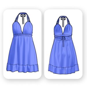 Strappy Mini Dress Sewing Pattern with Open Back – Allison