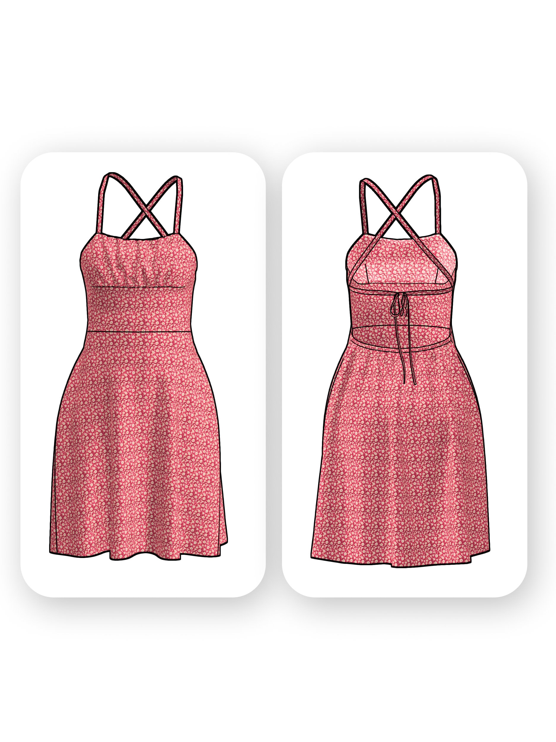 Backless Mini Dress Sewing Pattern – Julie