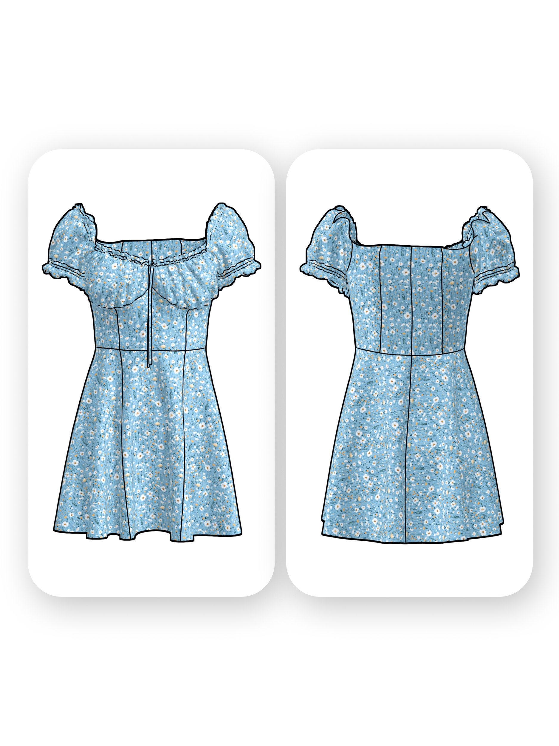 Milkmaid Mini Dress Sewing Pattern – Kira