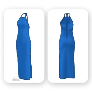 Backless Halter Maxi Dress Sewing Pattern – Tabitah