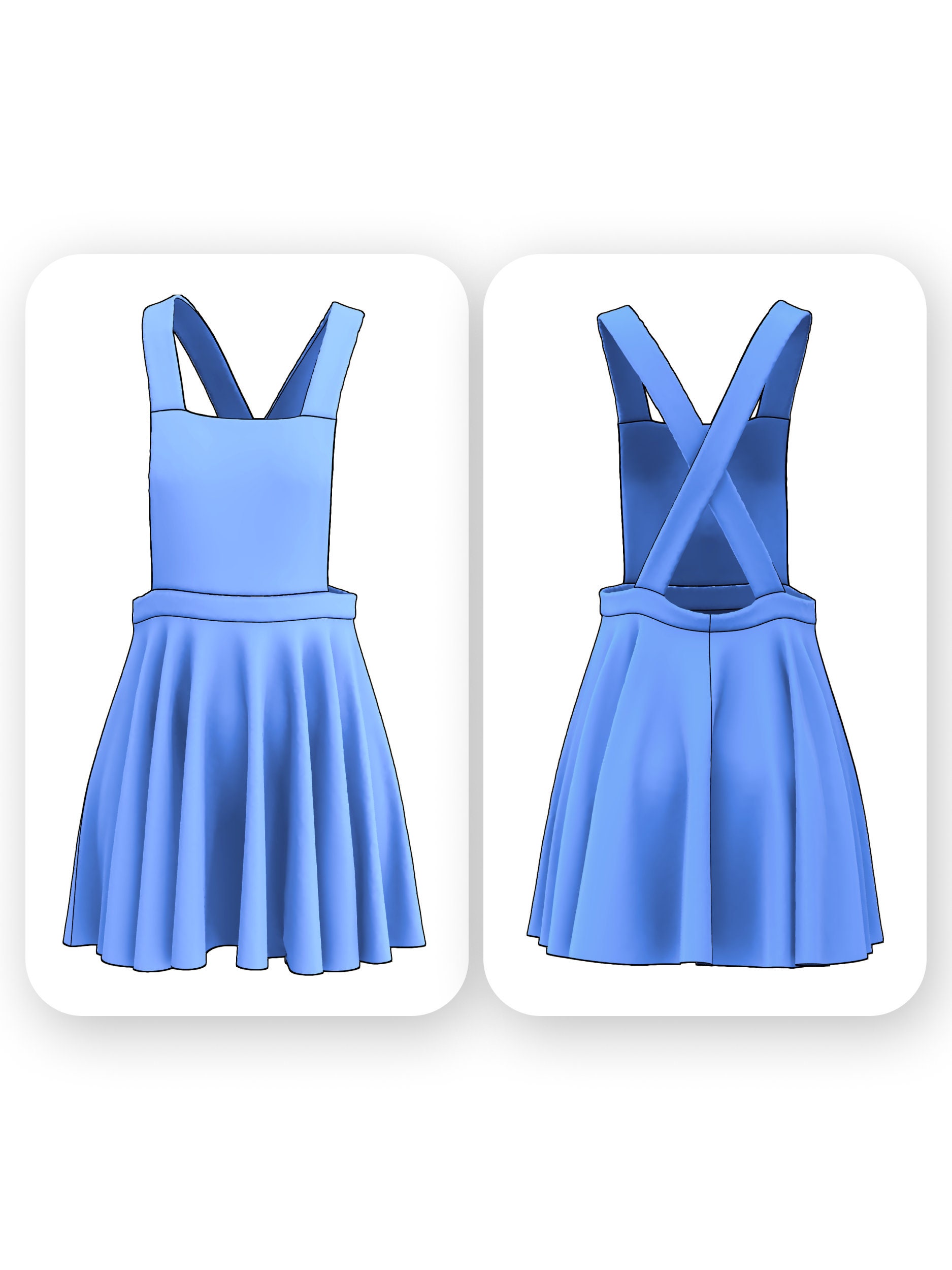 Pinafore Dress Sewing Pattern  – Abby