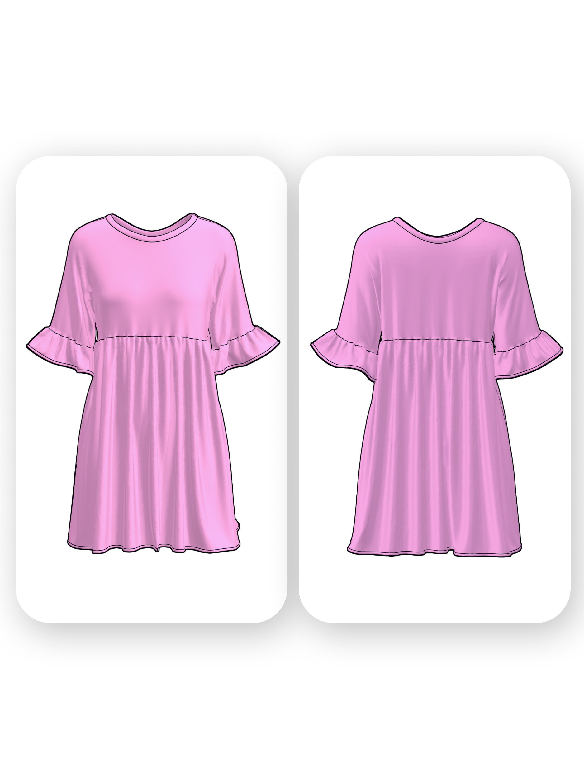 Smock Mini Dress Sewing Pattern – Karen