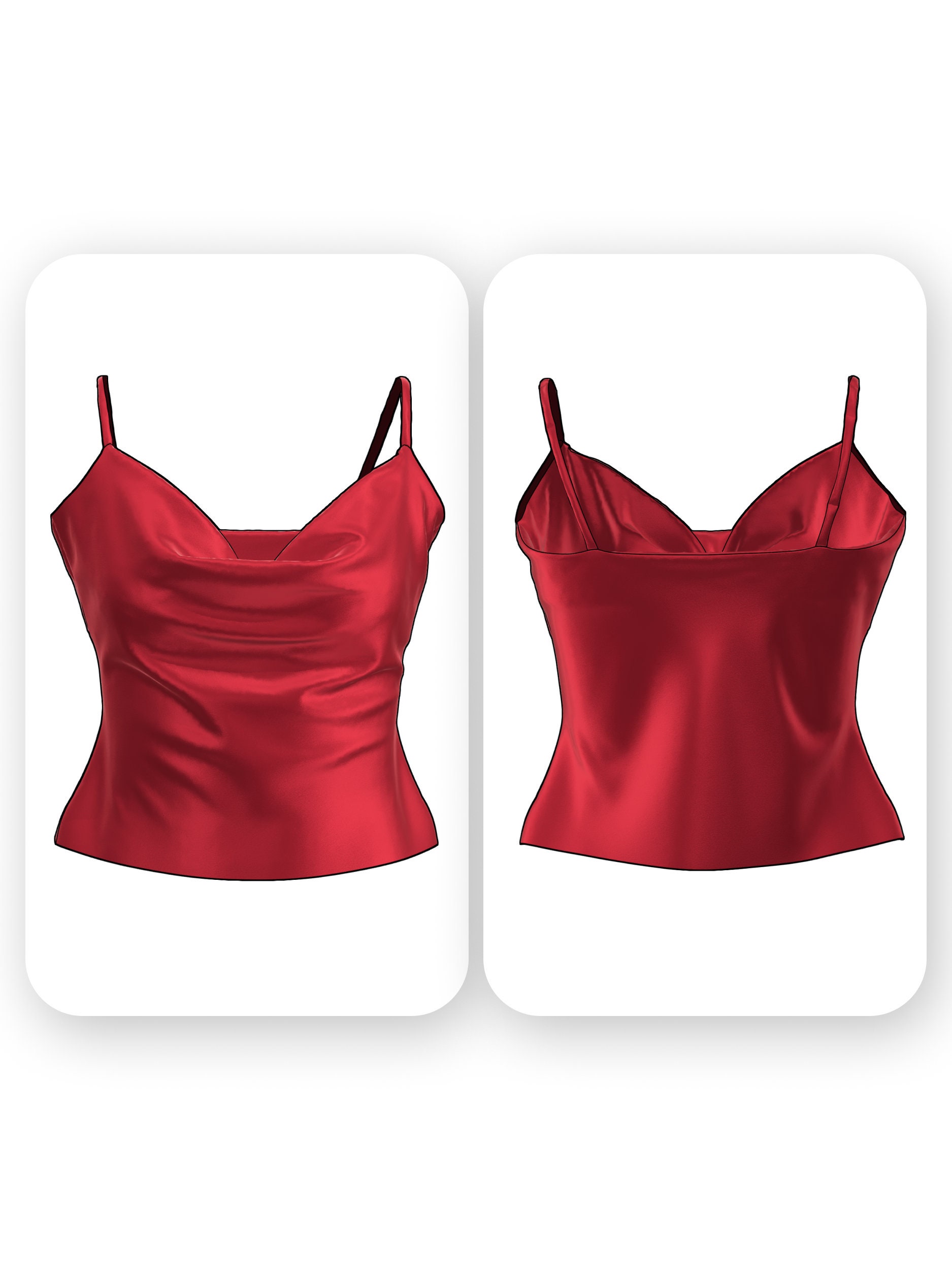 Cown Neck Silk Top Sewing Pattern – Demi