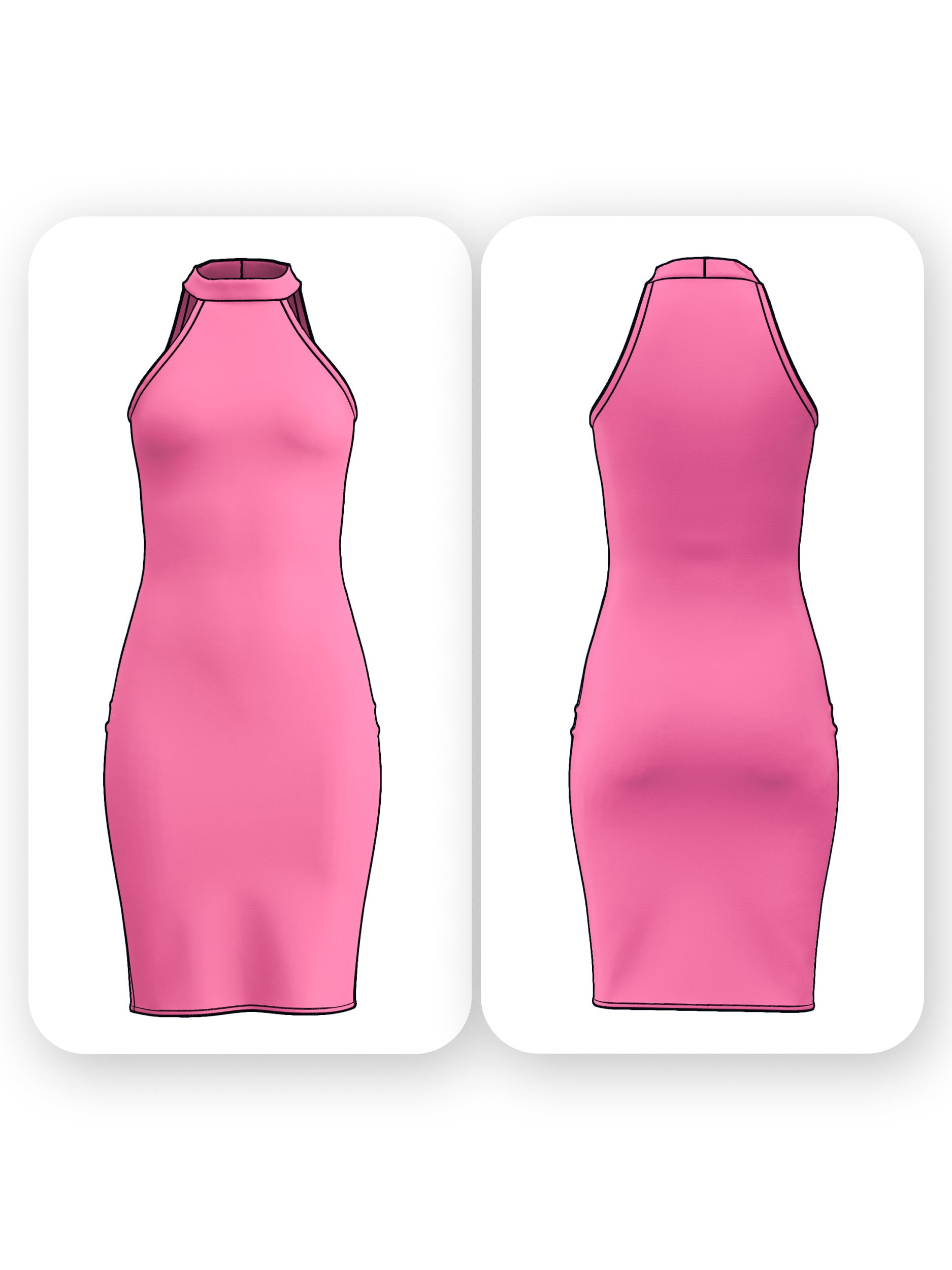 Halter Bodycon Dress Sewing Pattern – Leia