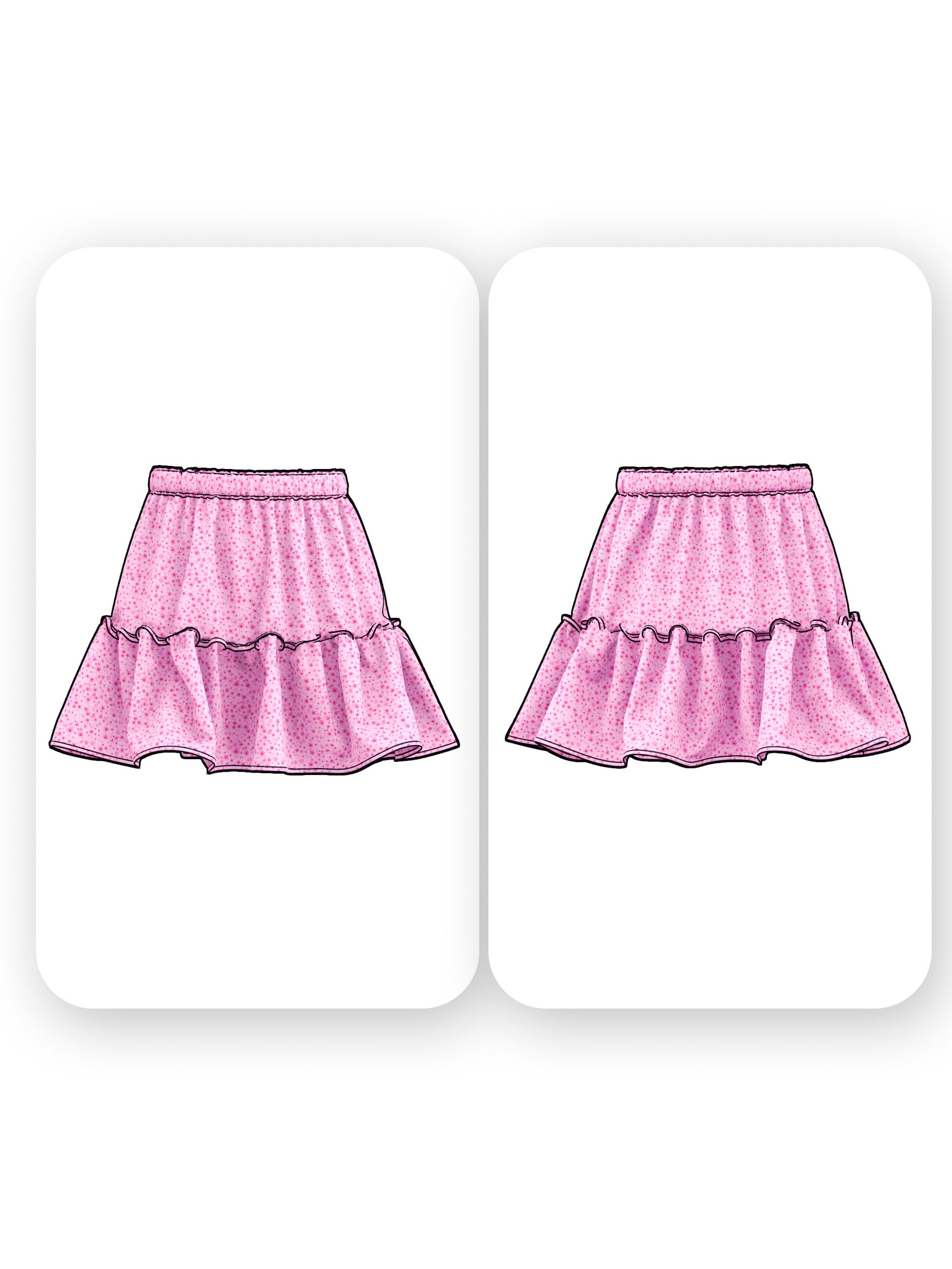 Ruffle Tiered Mini Skirt Sewing Pattern – Yuna