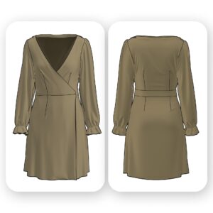 Long Sleeve Wrap Dress Sewing Pattern – Sally