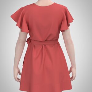 Wrap Mini Dress Sewing Pattern with Flutter Sleeves – Lina