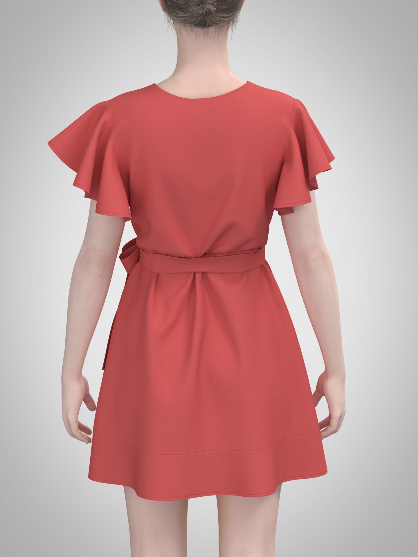 Wrap Mini Dress Sewing Pattern with Flutter Sleeves – Lina