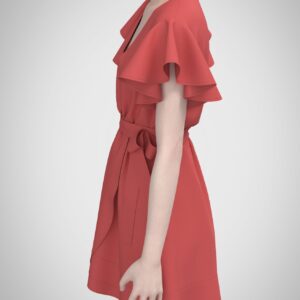 Wrap Mini Dress Sewing Pattern with Flutter Sleeves – Lina