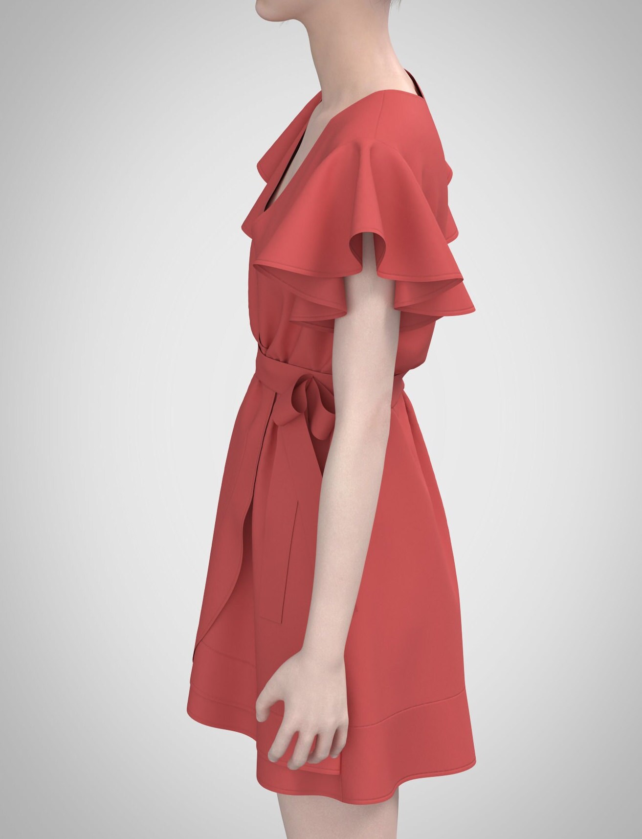 Wrap Mini Dress Sewing Pattern with Flutter Sleeves – Lina