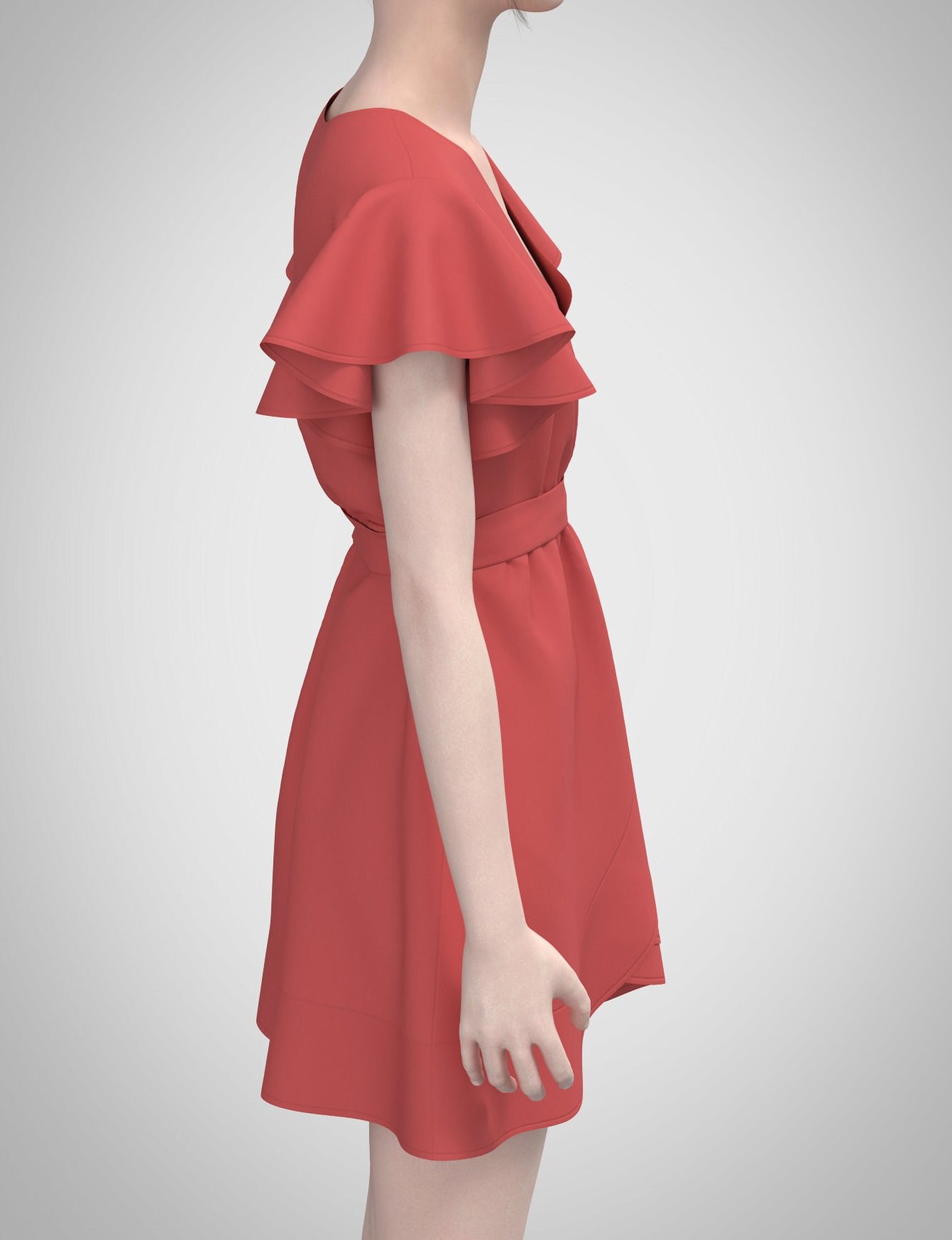 Wrap Mini Dress Sewing Pattern with Flutter Sleeves – Lina