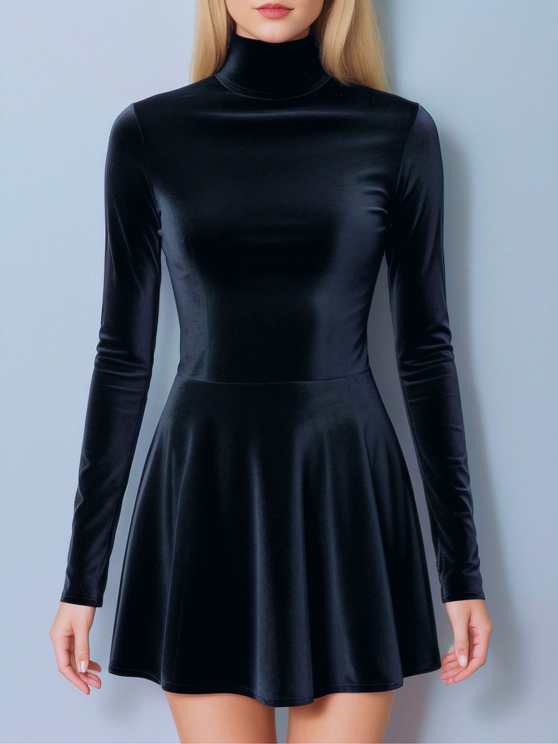 Mock Neck Mini Dress Sewing Pattern Long Sleeve – Ohio