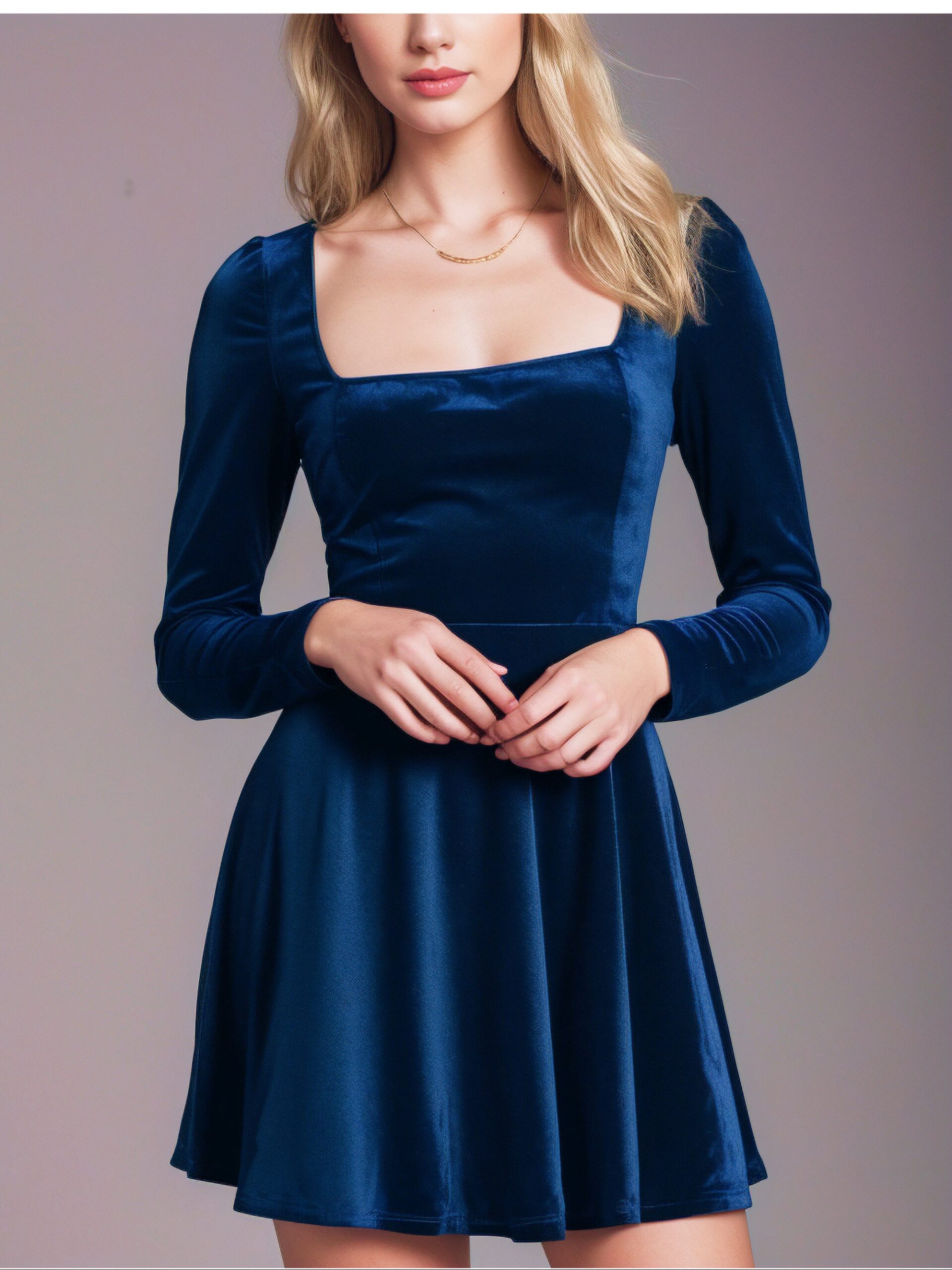 Mini Skater Dress Sewing Pattern Square Neck – Lua