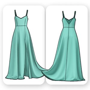 Satin Maxi Slit Dress Sewing Pattern – Winnie