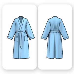 BUNDLE Robe Sewing Pattern – Wedding Robe Pattern -Bridesmaid Silk Robe and BathRobe Sewing Tutorial – House Coat PDF Pattern for Women