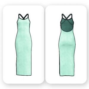 Midi Slip Dress Sewing Pattern with Slit – Violet