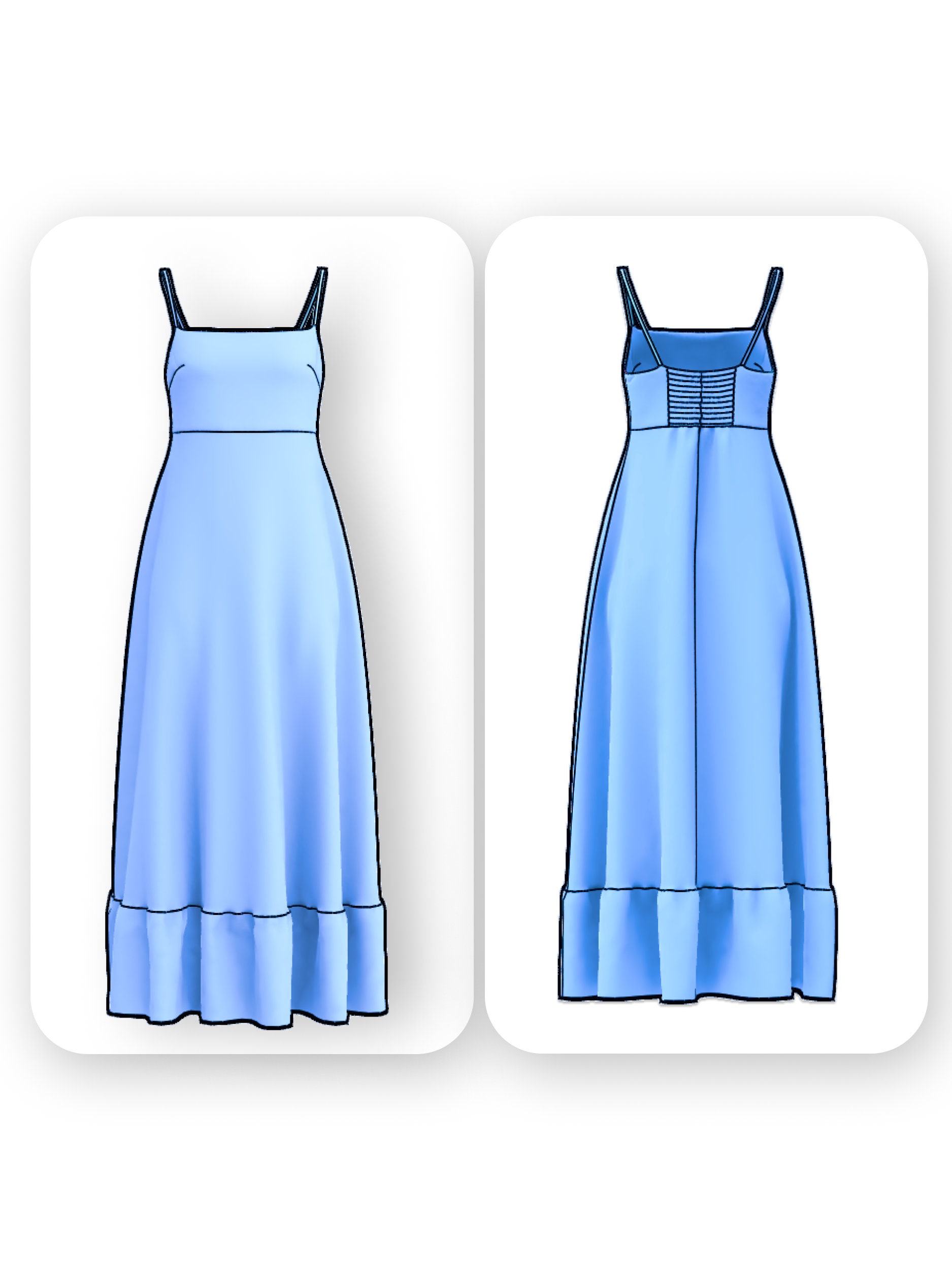Spaghetti Strap Midi Dress Sewing Pattern – Dain