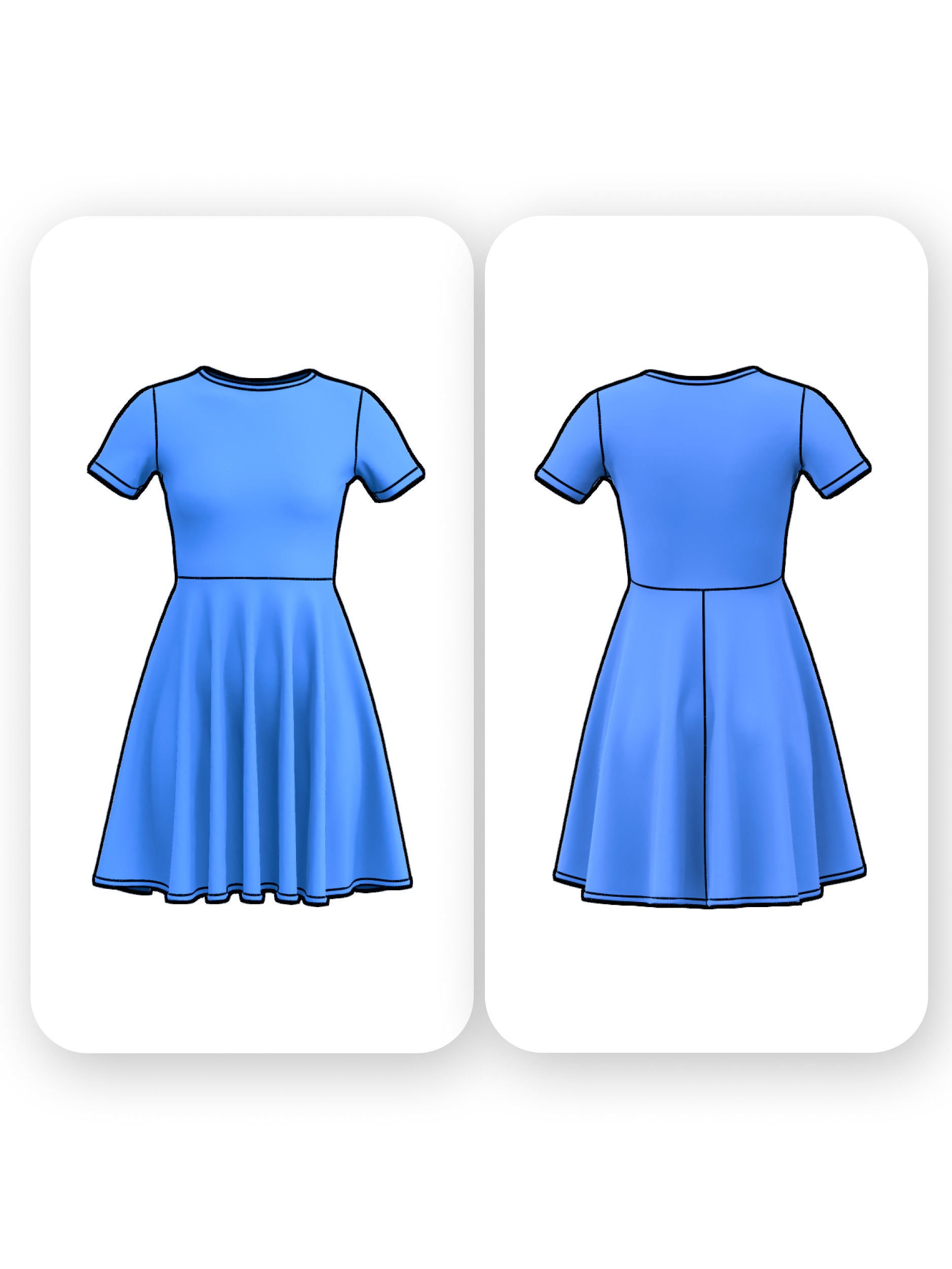 Short Sleeve Skater Dress Sewing Pattern – Kaltain
