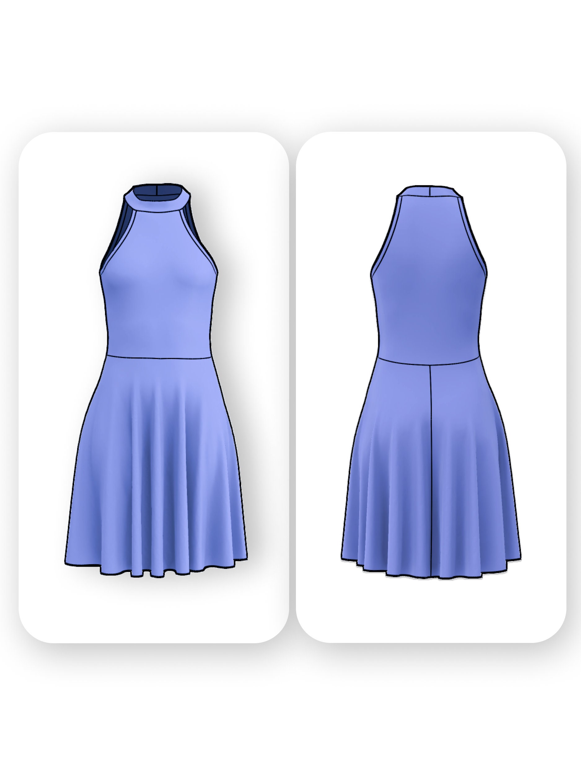 Halter Mini Dress Sewing Pattern – Manon