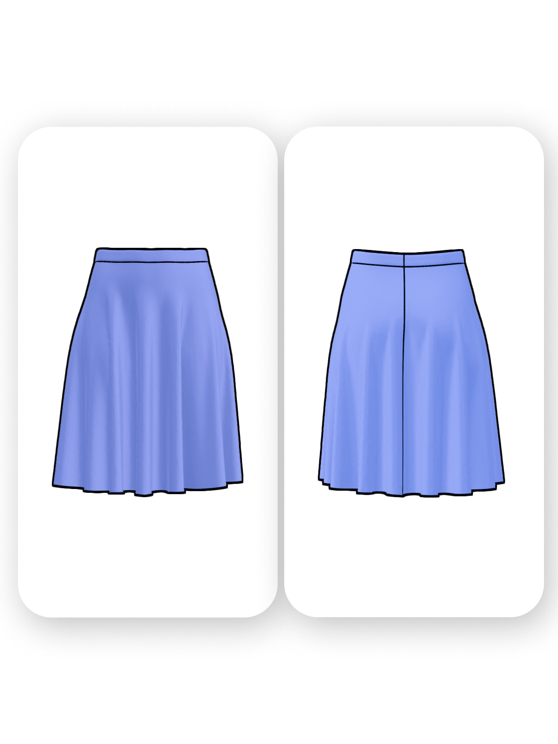 Elastic Waist Circle Mini Skirt Sewing Pattern
