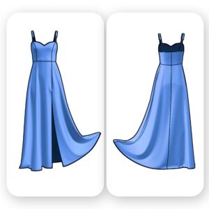 Elegant Maxi Slit Gown Sewing Pattern – Danika