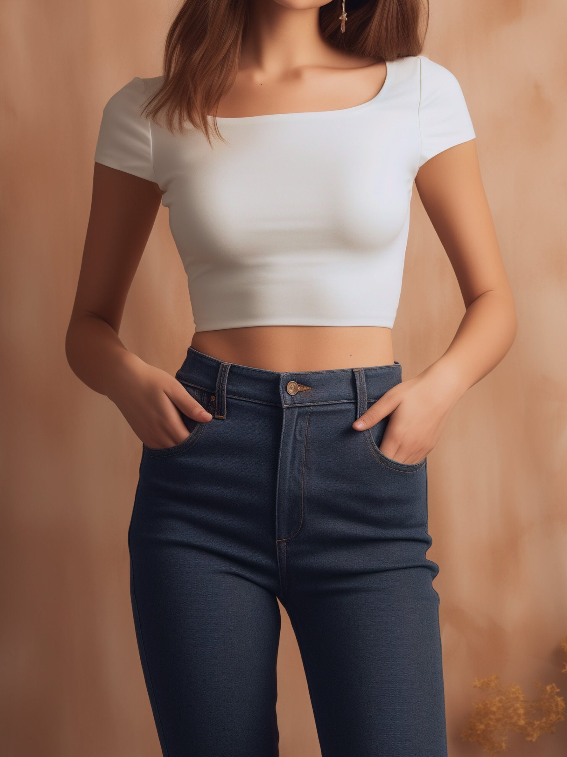 Square Neck Crop Top Sewing Pattern with Short Sleeves