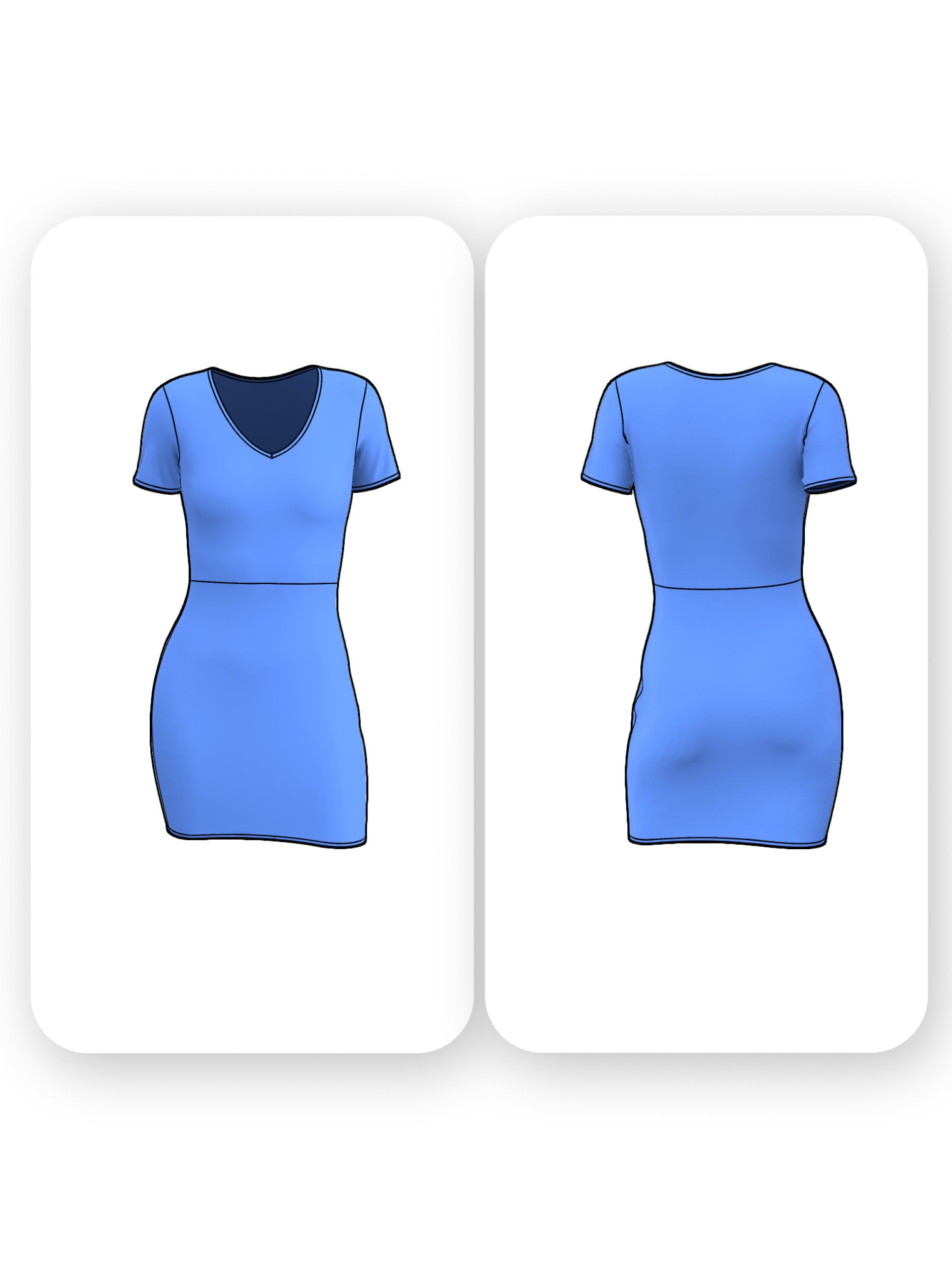 Bodycon V Neck Mini Dress Sewing Pattern – Ruhn