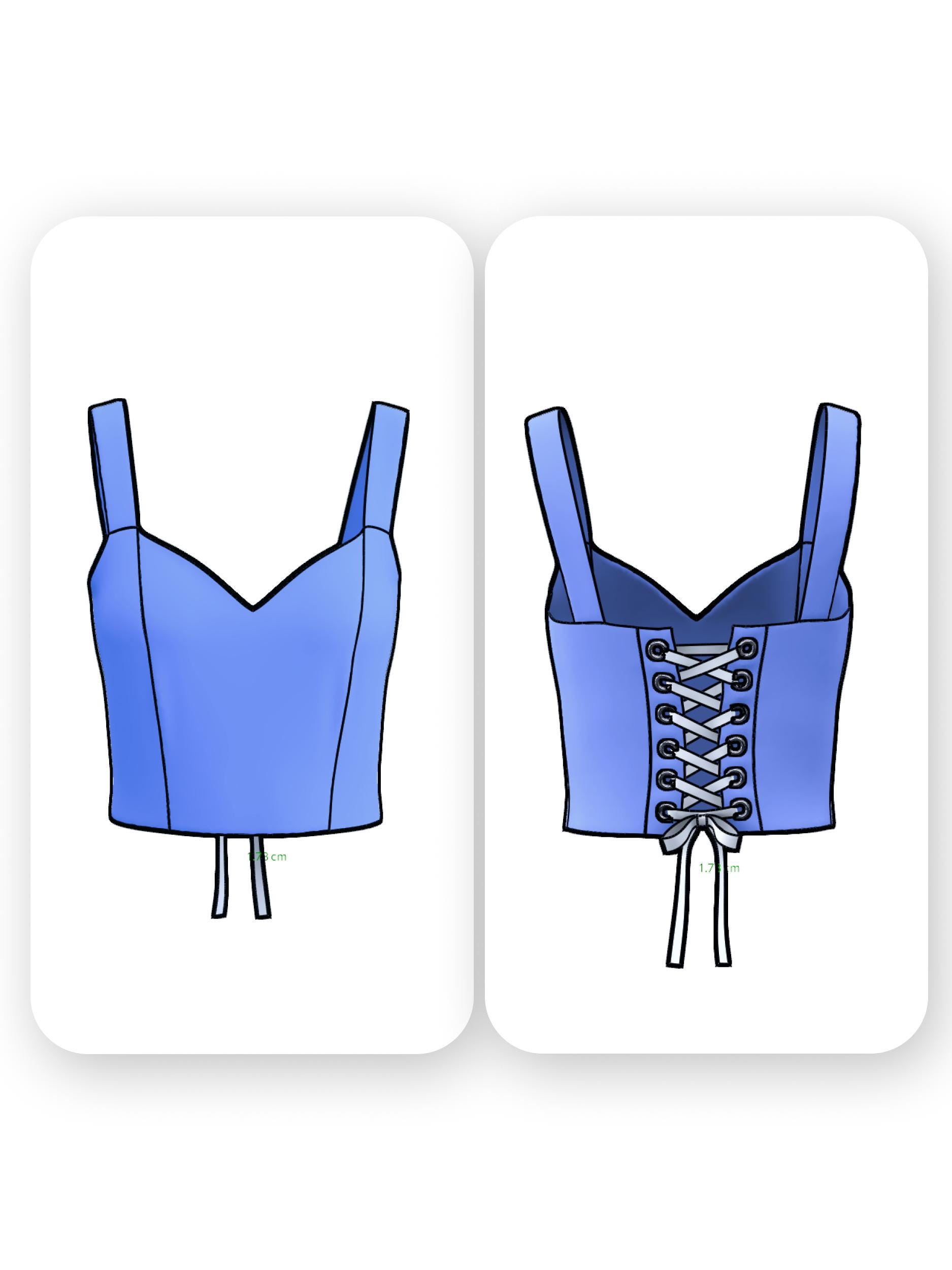 Sweetheart Top Sewing Pattern Lace Up Back Corset Style – Asterin
