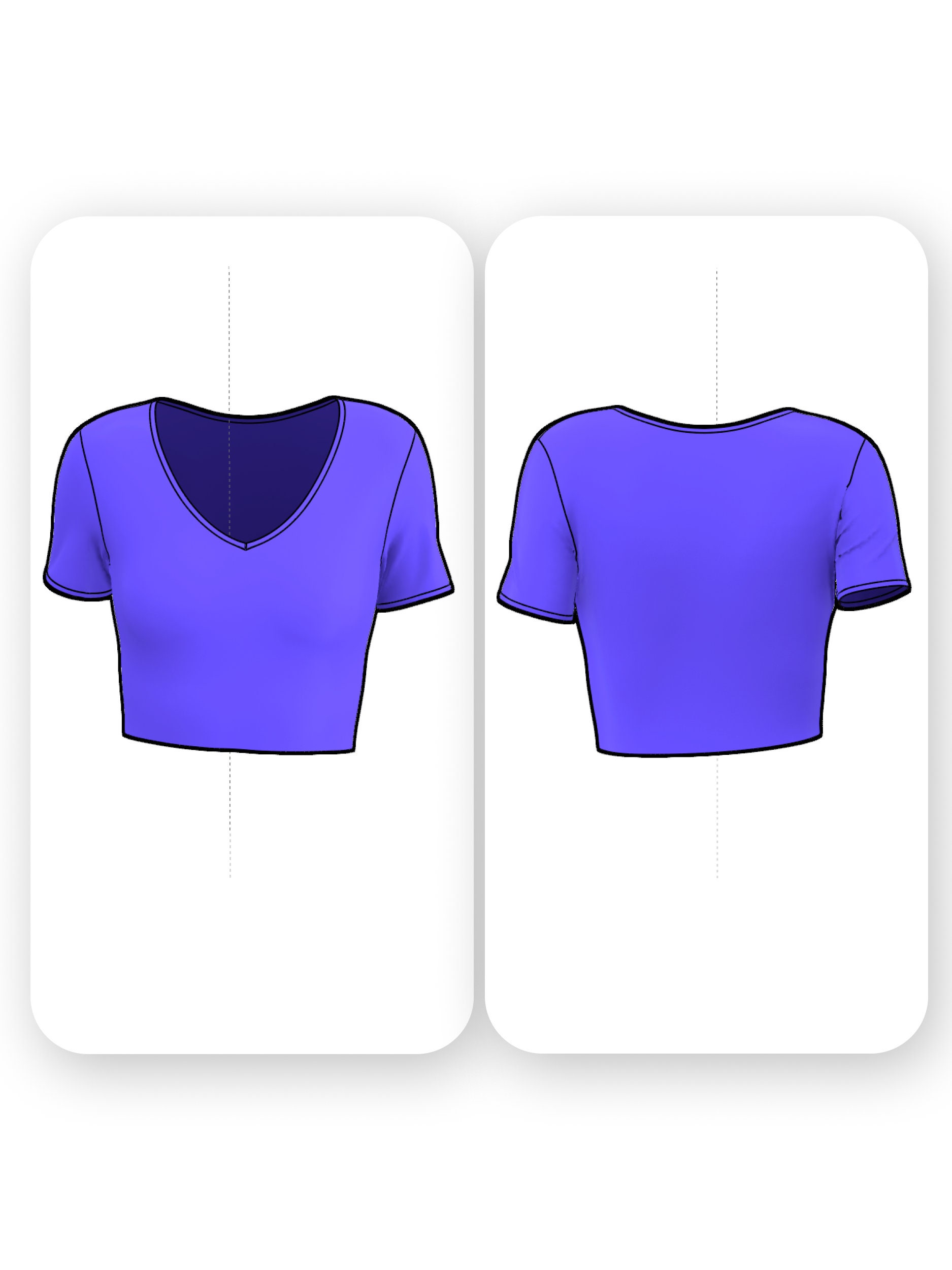 Fitted V Neck Crop Top Sewing Pattern – Sorrel