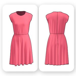 Sleeveless Skater Mini Dress Sewing Pattern – Vaiana