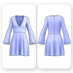 V Neck Fit and Flare Dress Sewing Pattern – Ross